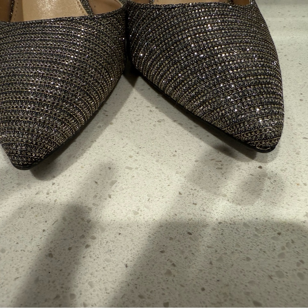 MICHAEL Michael Kors Black and Silver Flats with Pointed Toe